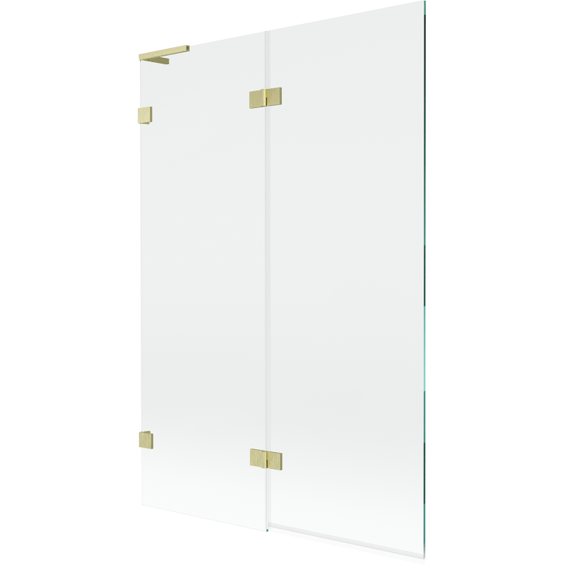 Paroi de bain Mexen Lunar L à 2 volets gauche 120 x 150 cm, transparent, doré brossé - 897L-120-100-55-00-L