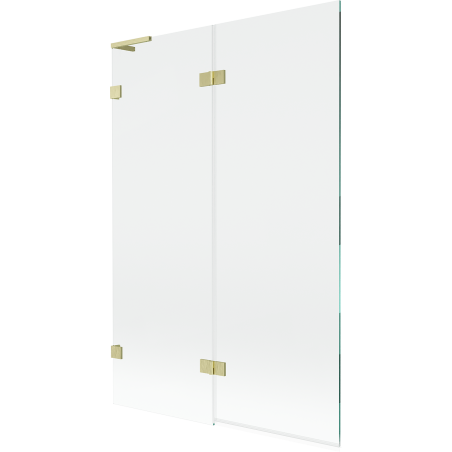 Paroi de bain Mexen Lunar L à 2 volets gauche 120 x 150 cm, transparent, doré brossé - 897L-120-100-55-00-L