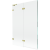 Paroi de bain Mexen Lunar L à 2 volets gauche 120 x 150 cm, transparent, doré brossé - 897L-120-100-55-00-L