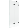 Pare-douche pour baignoire Mexen Lunar 2 volets droit 80 x 150 cm, transparent, gris canon brossé - 897-080-100-66-00-P