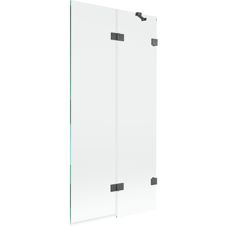 Mexen Lunar pare-douche à 2 volets droit 90 x 150 cm, transparent, gris pistolet brossé - 897-090-100-66-00-P