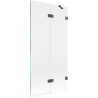 Mexen Lunar pare-douche à 2 volets droit 90 x 150 cm, transparent, gris pistolet brossé - 897-090-100-66-00-P