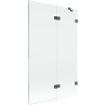 Paravent de baignoire Mexen Lunar 2 volets droit 110 x 150 cm, transparent, gris canon brossé - 897-110-100-66-00-P