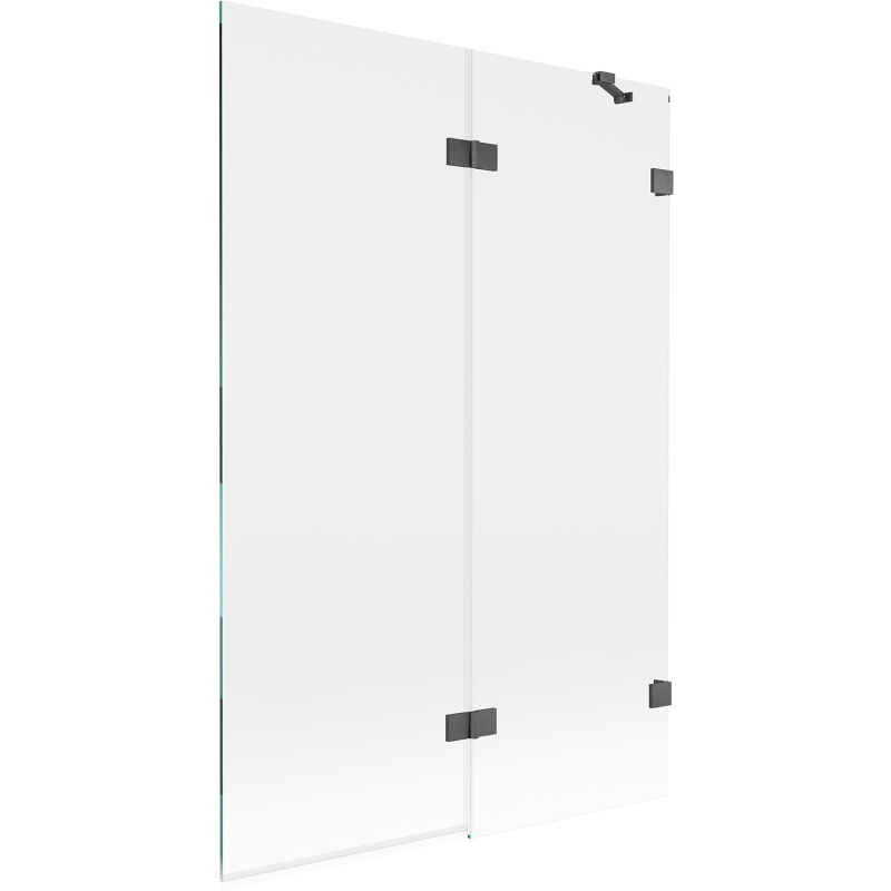 Paroi de douche Mexen Lunar à 2 volets droite 120 x 150 cm, transparent, gris canon brossé - 897-120-100-66-00-P