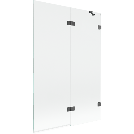 Mexen Lunar paroi de douche à deux panneaux droite 120 x 150 cm, transparent, gris fusil brossé - 897-120-100-66-00-P