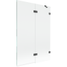 Paroi de douche Mexen Lunar à 2 volets droite 120 x 150 cm, transparent, gris canon brossé - 897-120-100-66-00-P