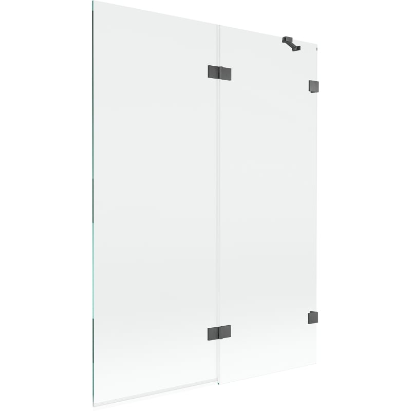 Mexen Lunar paroi de baignoire à 2 volets droite 130 x 150 cm, transparent, gris canon brossé - 897-130-100-66-00-P