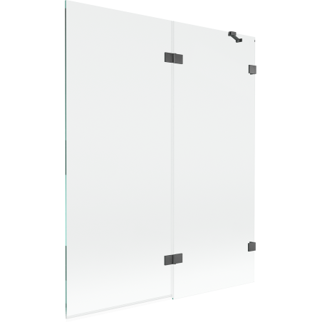 Mexen Lunar paroi de douche à battant 2 portes droite 140 x 150 cm, transparent, gris canon brossé - 897-140-100-66-00-P