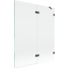 Mexen Lunar paroi de baignoire à 2 battants, droit 140 x 150 cm, transparent, gris canon brossé - 897-140-100-66-00-P