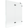 Mexen Lunar paroi de douche à battant 2 portes droite 140 x 150 cm, transparent, gris canon brossé - 897-140-100-66-00-P
