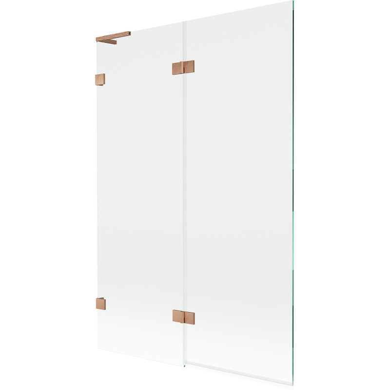 Mexen Lunar L paroi de baignoire à 2 volets, gauche 120 x 150 cm, transparent, cuivre brossé - 897L-120-100-65-00-L