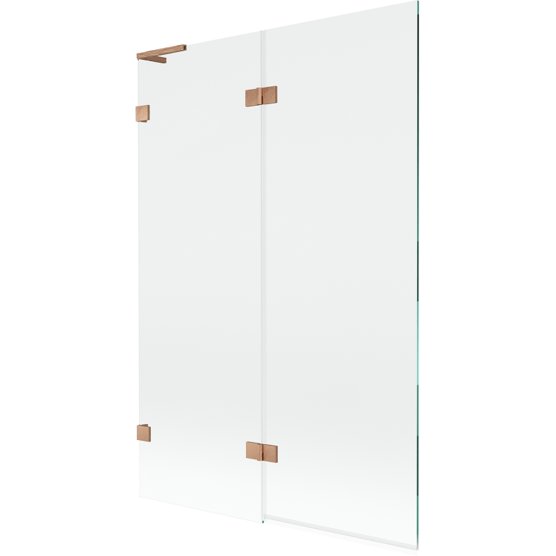 Paroi de baignoire Mexen Lunar L 2 volets gauche 120 x 150 cm, transparent, cuivre brossé - 897L-120-100-65-00-L