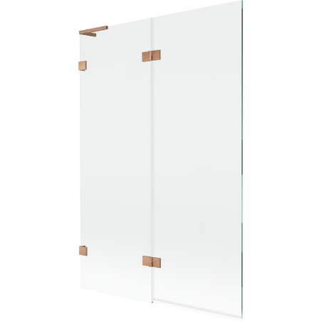 Mexen Lunar L paroi de baignoire à 2 volets, gauche 120 x 150 cm, transparent, cuivre brossé - 897L-120-100-65-00-L