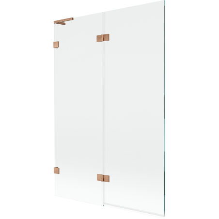Paroi de baignoire Mexen Lunar L 2 volets gauche 120 x 150 cm, transparent, cuivre brossé - 897L-120-100-65-00-L