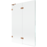 Paroi de baignoire Mexen Lunar L 2 volets gauche 120 x 150 cm, transparent, cuivre brossé - 897L-120-100-65-00-L