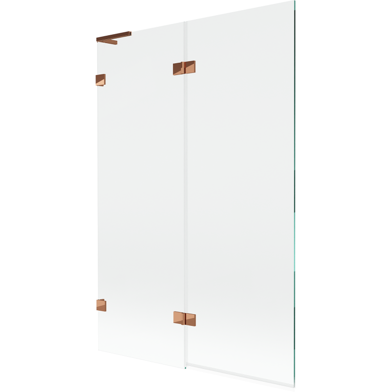 Mexen Lunar L paroi de douche à 2 volets côté gauche 120 x 150 cm, transparent, or rose - 897L-120-100-60-00-L