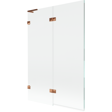 Paroi de baignoire Mexen Lunar L à 2 volets, gauche 120 x 150 cm, transparent, or rose - 897L-120-100-60-00-L