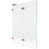 Mexen Lunar L paroi de douche à 2 volets côté gauche 120 x 150 cm, transparent, or rose - 897L-120-100-60-00-L