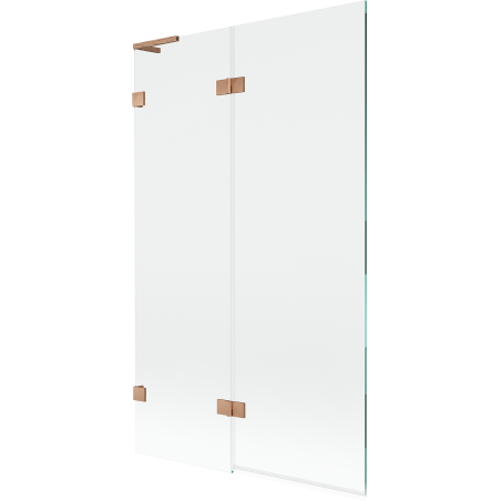 Mexen Lunar L paravent de baignoire à 2 volets gauche 110 x 150 cm, transparent, cuivre brossé - 897L-110-100-65-00-L