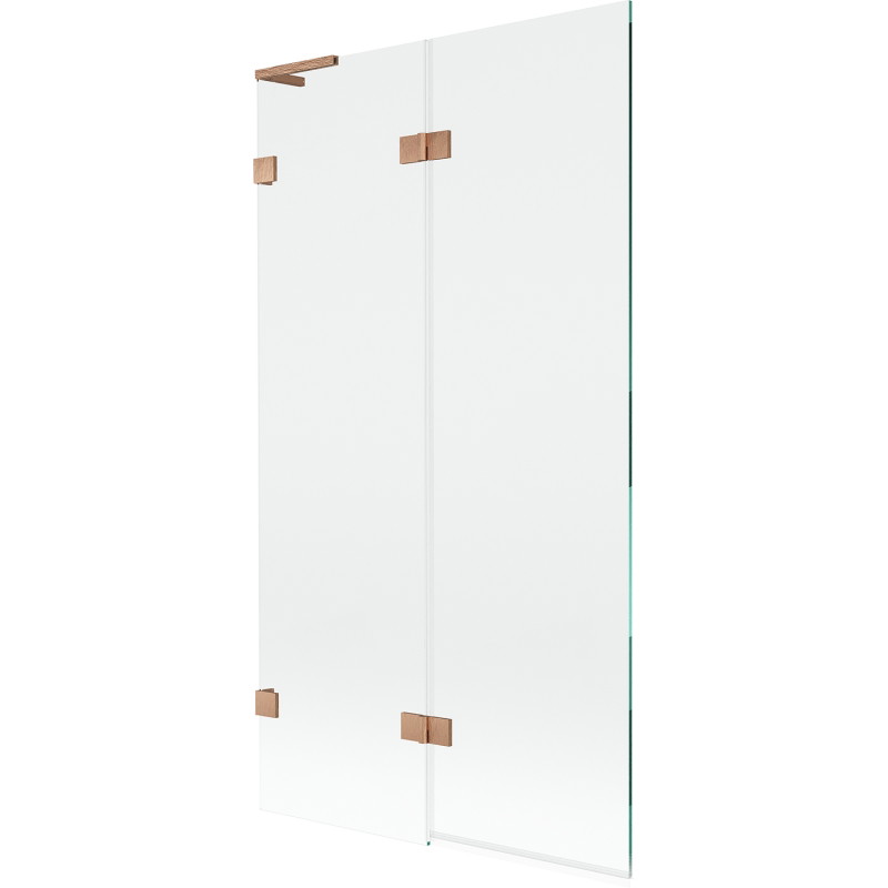 Mexen Lunar L pare-douche à deux volets gauche 100 x 150 cm, transparent, cuivre brossé - 897L-100-100-65-00-L