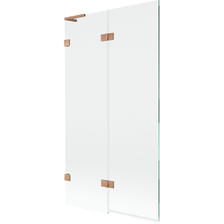 Mexen Lunar L paroi de baignoire à 2 volets gauche 100 x 150 cm, transparent, cuivre brossé - 897L-100-100-65-00-L