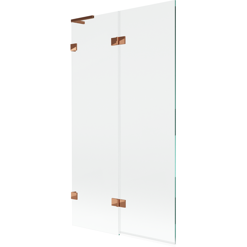 Mexen Lunar L paroi de baignoire 2 volets gauche 100 x 150 cm, transparent, or rose - 897L-100-100-60-00-L