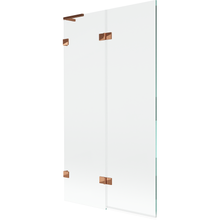 Mexen Lunar L paravent de baignoire 2 volets gauche 100 x 150 cm, transparent, or rose - 897L-100-100-60-00-L