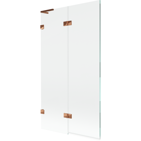 Mexen Lunar L paroi de baignoire 2 volets gauche 100 x 150 cm, transparent, or rose - 897L-100-100-60-00-L