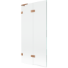 Mexen Lunar L paroi de baignoire 2 volets gauche 90 x 150 cm, transparent, cuivre brossé - 897L-090-100-65-00-L