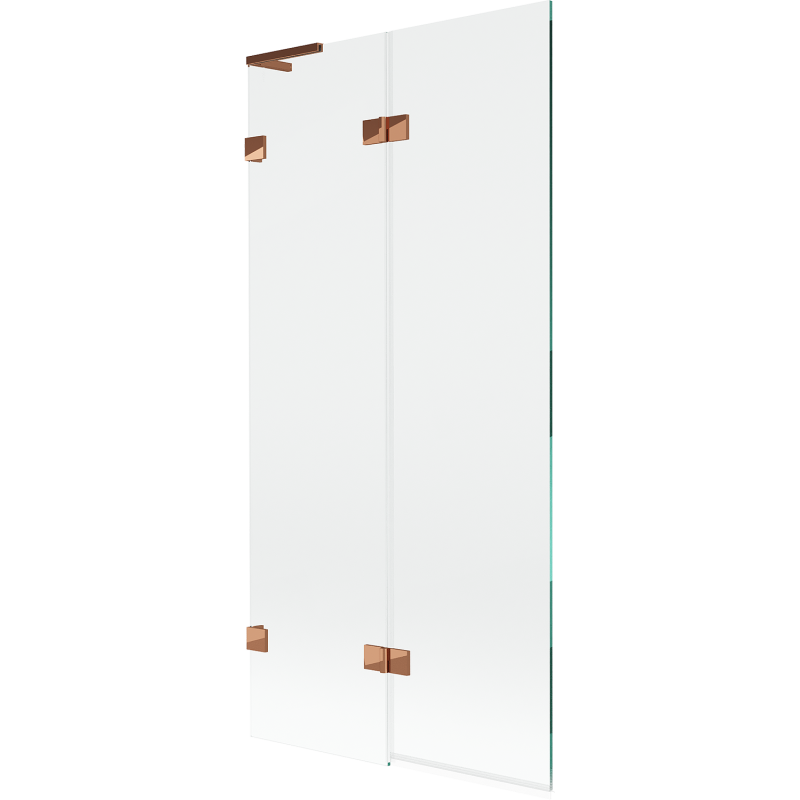 Mexen Lunar L paroi de baignoire 2 volets gauche 90 x 150 cm, transparent, or rose - 897L-090-100-60-00-L