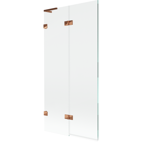 Mexen Lunar L paroi de baignoire 2 volets gauche 90 x 150 cm, transparent, or rose - 897L-090-100-60-00-L