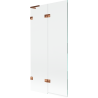 Mexen Lunar L paroi de baignoire 2 volets gauche 90 x 150 cm, transparent, or rose - 897L-090-100-60-00-L