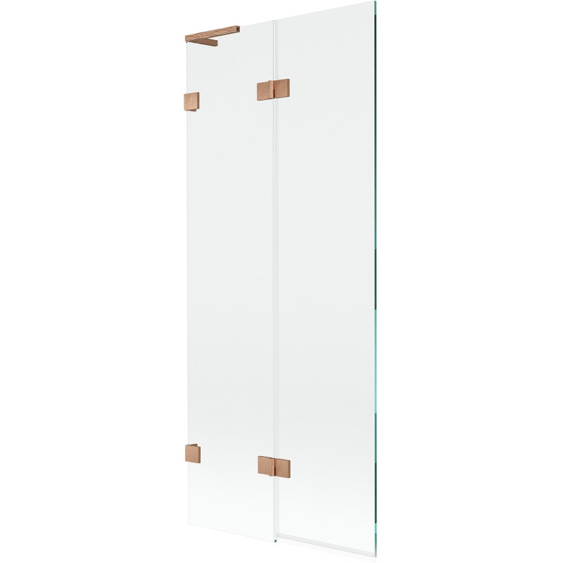 Mexen Lunar L paroi de baignoire 2 volets à gauche 80 x 150 cm, transparent, cuivre brossé - 897L-080-100-65-00-L