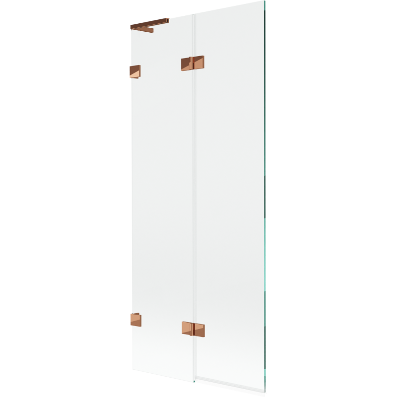 Mexen Lunar L paroi de baignoire à 2 volets gauche 80 x 150 cm, transparent, or rose - 897L-080-100-60-00-L
