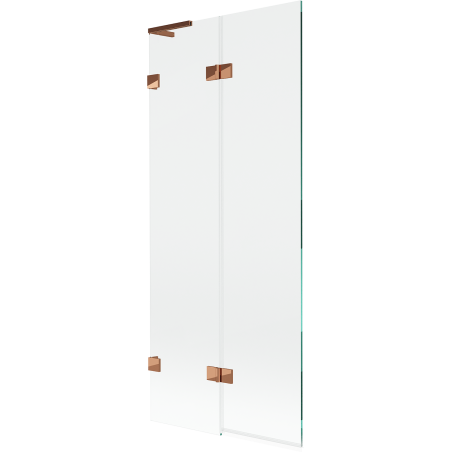 Mexen Lunar L paroi de baignoire à 2 volets gauche 80 x 150 cm, transparent, or rose - 897L-080-100-60-00-L
