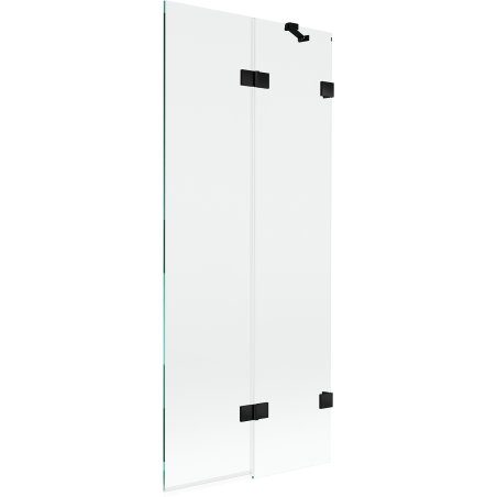 Mexen Lunar paroi de baignoire 2 volets droite 80 x 150 cm, transparent, noir - 897-080-100-70-00-P