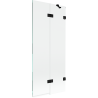 Mexen Lunar paroi de baignoire 2 volets droite 80 x 150 cm, transparent, noir - 897-080-100-70-00-P