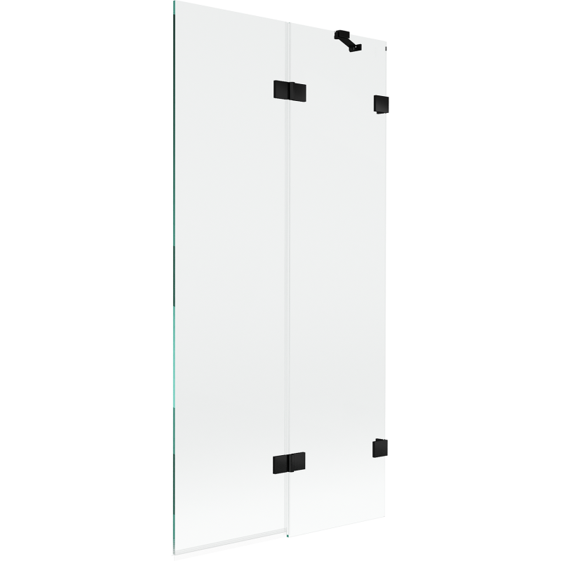Paroi de bain 2 volets droite Mexen Lunar 90 x 150 cm, transparent, noir - 897-090-100-70-00-P