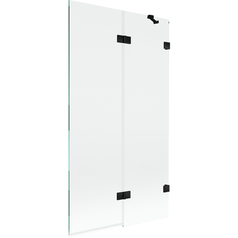 Mexen Lunar paroi de baignoire 2 volets droite 100 x 150 cm, transparent, noir - 897-100-100-70-00-P