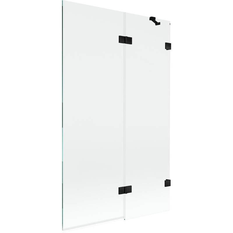 Mexen Lunar paroi de douche à 2 battants droite 110 x 150 cm, transparent, noir - 897-110-100-70-00-P