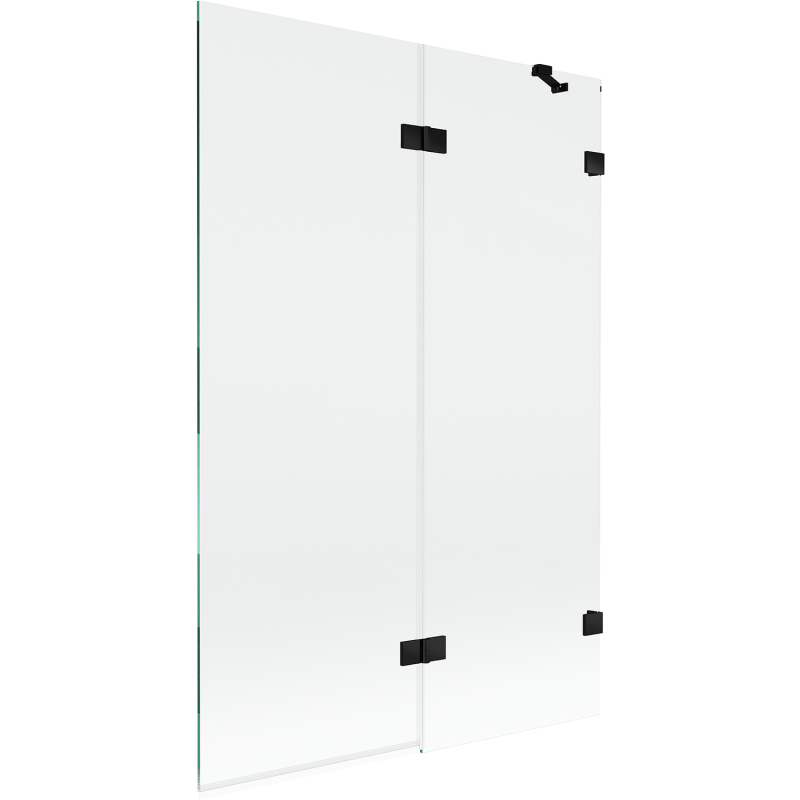 Paroi de douche 2 volets droite Mexen Lunar 120 x 150 cm, transparent, noir - 897-120-100-70-00-P