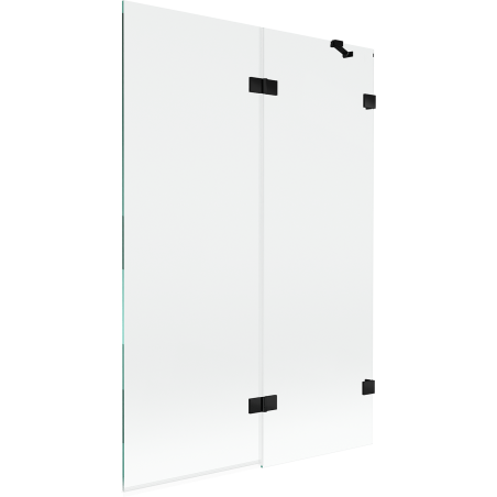 Paroi de douche 2 volets droite Mexen Lunar 120 x 150 cm, transparent, noir - 897-120-100-70-00-P