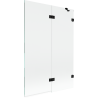 Paroi de douche 2 volets droite Mexen Lunar 120 x 150 cm, transparent, noir - 897-120-100-70-00-P