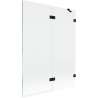 Mexen Lunar paroi de baignoire 2 volets droit 130 x 150 cm, transparent, noir - 897-130-100-70-00-P