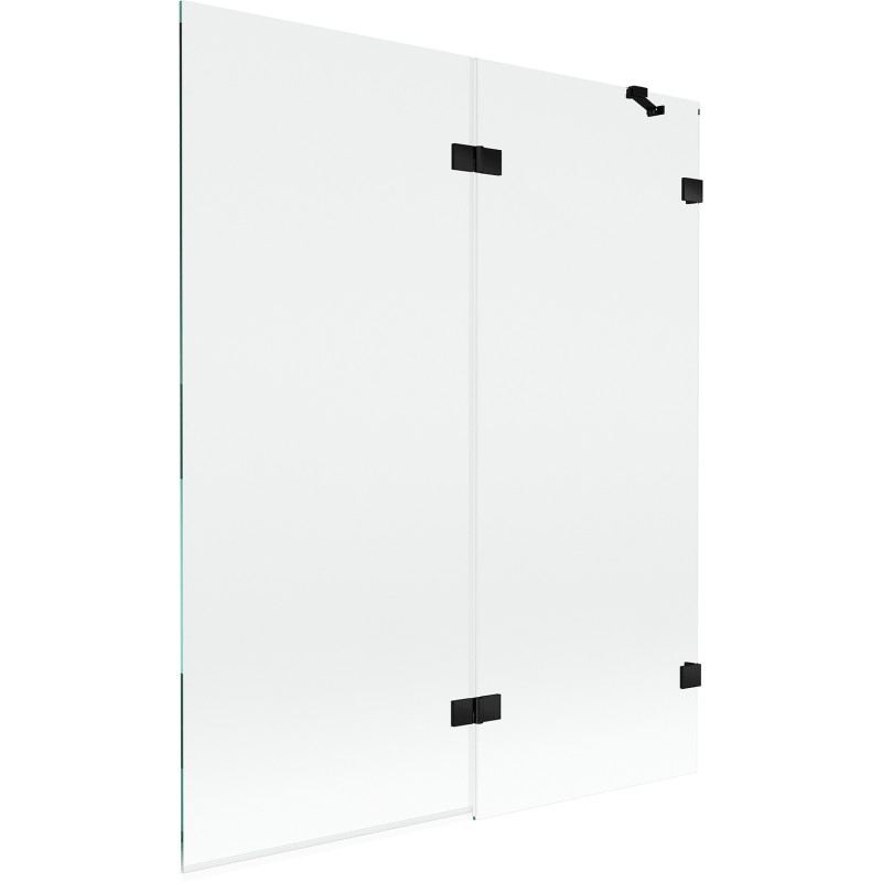 Mexen Lunar paroi de baignoire pliable à 2 volets côté droit 140 x 150 cm, transparent, noir - 897-140-100-70-00-P