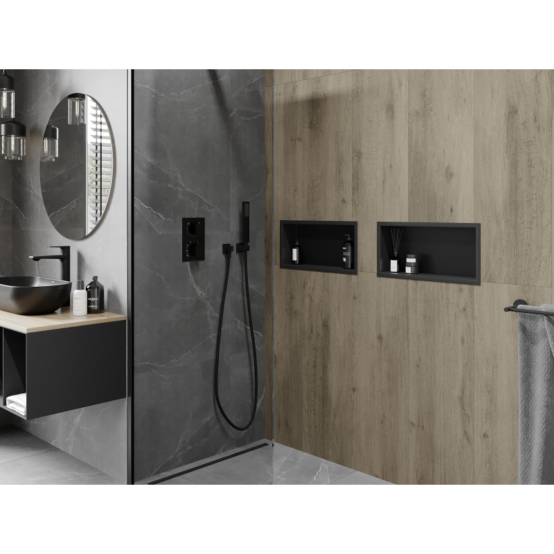 Mexen X-Wall-R étagère encastrée avec rebord 45 x 20 cm, noire - 1970452010