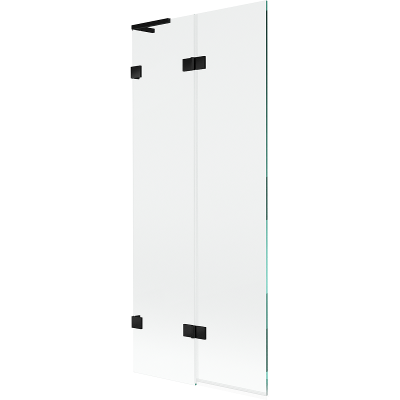 Mexen Lunar L paroi de baignoire à 2 volets gauche 80 x 150 cm, transparent, noir - 897L-080-100-70-00-L