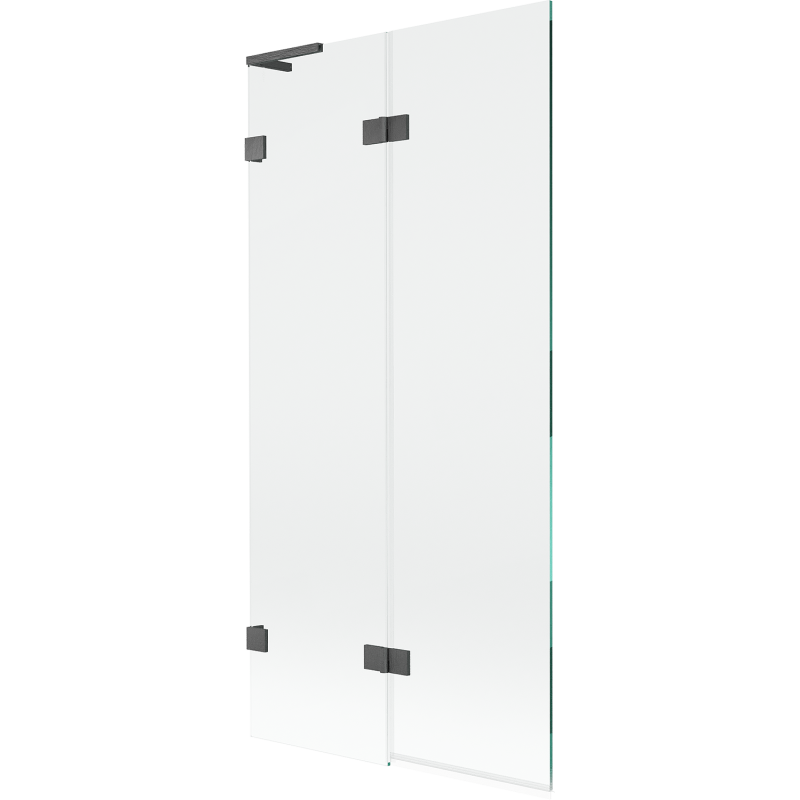 Mexen Lunar L paroi de baignoire 2 volets gauche 90 x 150 cm, transparent, gris pistolet brossé - 897L-090-100-66-00-L