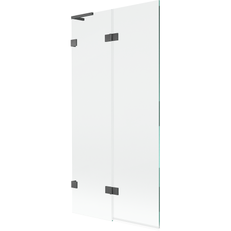 Mexen Lunar L paroi de baignoire 2 volets gauche 90 x 150 cm, transparent, gris pistolet brossé - 897L-090-100-66-00-L