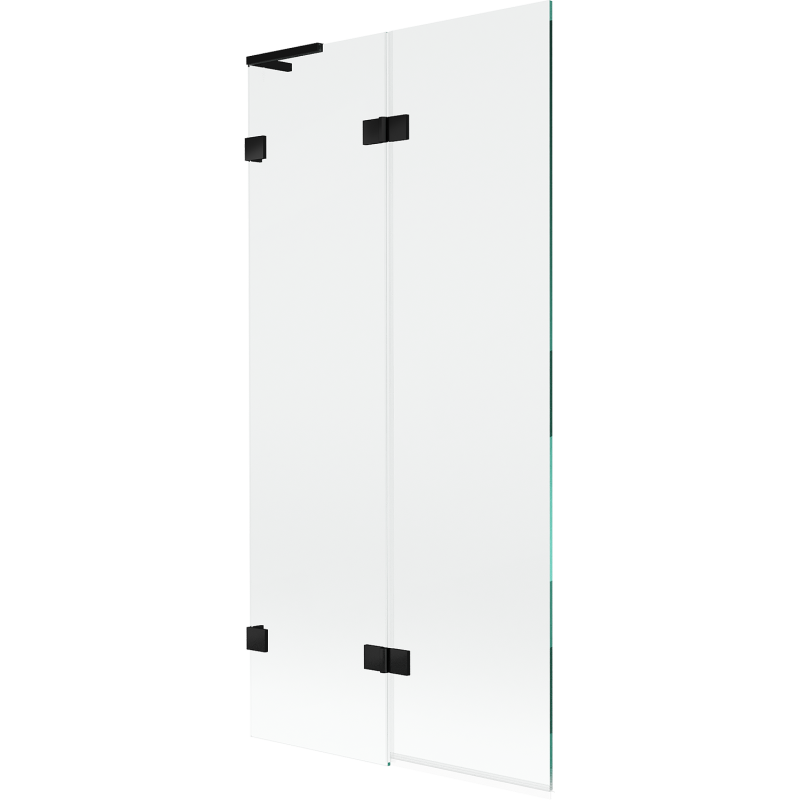 Mexen Lunar L paroi de baignoire à 2 volets gauche 90 x 150 cm, transparent, noir - 897L-090-100-70-00-L